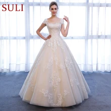 SL-307 очаровательное ТРАПЕЦИЕВИДНОЕ с коротким рукавом Кружевное с аппликацией пляжное винтажное Сули Свадебное платье