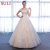 SL-307 Customized Short Sleeve bridal dresses Lace Appliques Beach Vintage SuLi Wedding Dress woman wedding gowns for bride 1