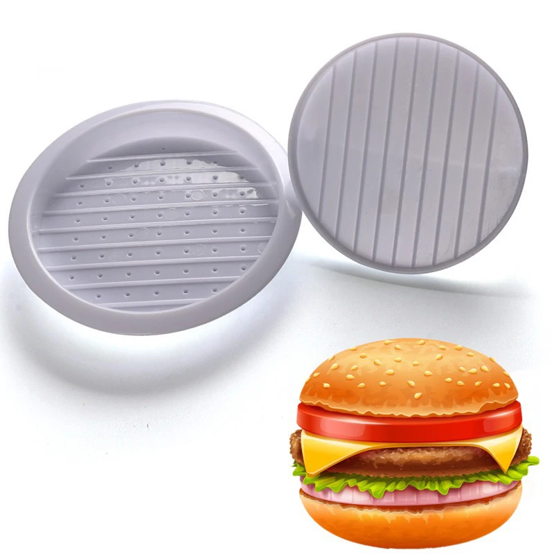 

Plastic Burger Multi-function Meat Hamburger Make Mould Cookie Mold Kitchen Bakeware Accessory Random Color