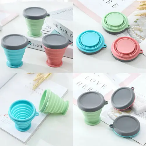 

Hot New Folding Silicone Portable Silicone Telescopic Drinking Collapsible coffee cup multi-function folding silica cup Travel