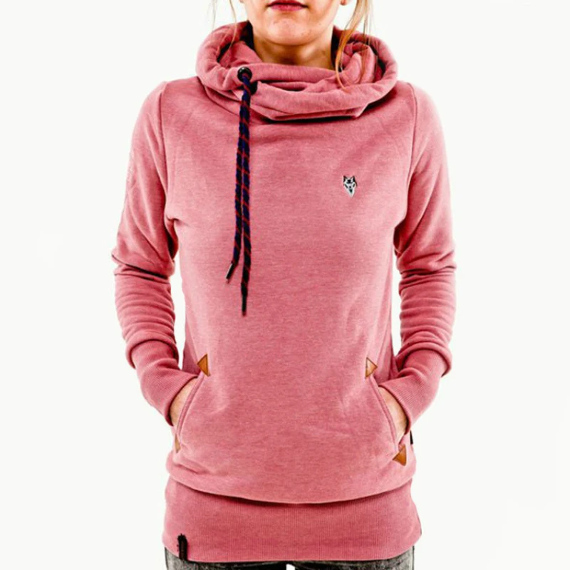 2019 New Hoodies For Women Solid Color Hooded Sweatshirt Long-sleeved Plus Size Causal Sweatshirts Ladies
