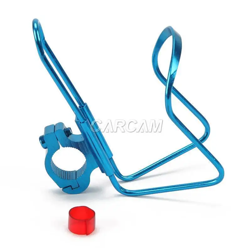 Bike Motorcycle Handlebar Mount Aluminum Alloy Drink Bottle Cup Holder Blue