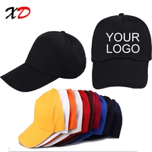 Gorra de béisbol personalizada con logotipo impreso, foto de texto bordada, gorras casuales sólidas, color puro, gorra negra, gorras Snapback para hombres y mujeres(China)