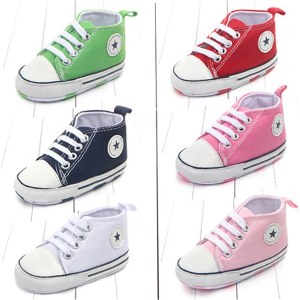 Новый Холст Классические спортивные кроссовки для новорожденных Для маленьких мальчиков девочек обувь для малышей Мягкая Детская подошва