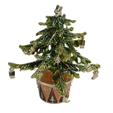 Винтажная декоративная коробка, Рождественская елка, ювелирная шкатулка, металлическая коробка для рукоделия, день рождения/рождественские подарки, органайзер для ювелирных изделий