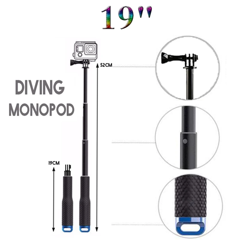 

Extendable Self Selfie Stick Handheld gopro Monopod for gopro go pro HERO4 HERO 5 4 3 2 SJ4000 xiaomi YI camera Accessories
