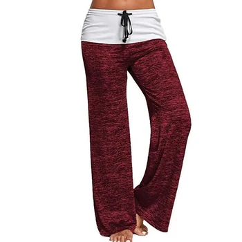 

Casual Fitness Drawstring Sports Leggings for Women Lose Wide Leg Elastic Running Gym Long Trouser Sportswear Quick-drying Pant