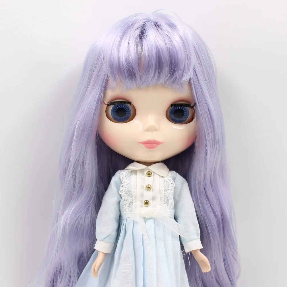 

free shipping fortune days factory BL6005/1049 blyth doll light blue mix Violet hair with bangs normal body shiny face 1/6