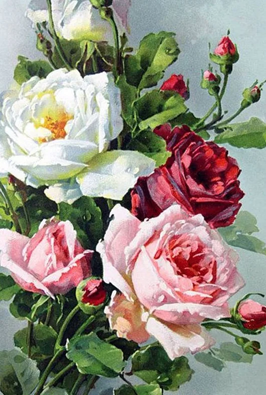 

Full circular Rhinestone 5D DIY Diamond Painting Rose Diamond Embroidery Cross Stitch Home Decoration Crafts