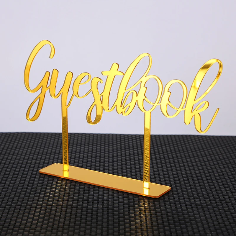 Cards and Gifts Guestbook Favors Sign Freestanding Calligraphy Personalized Wedding decoration Table Acrylic Party Decor