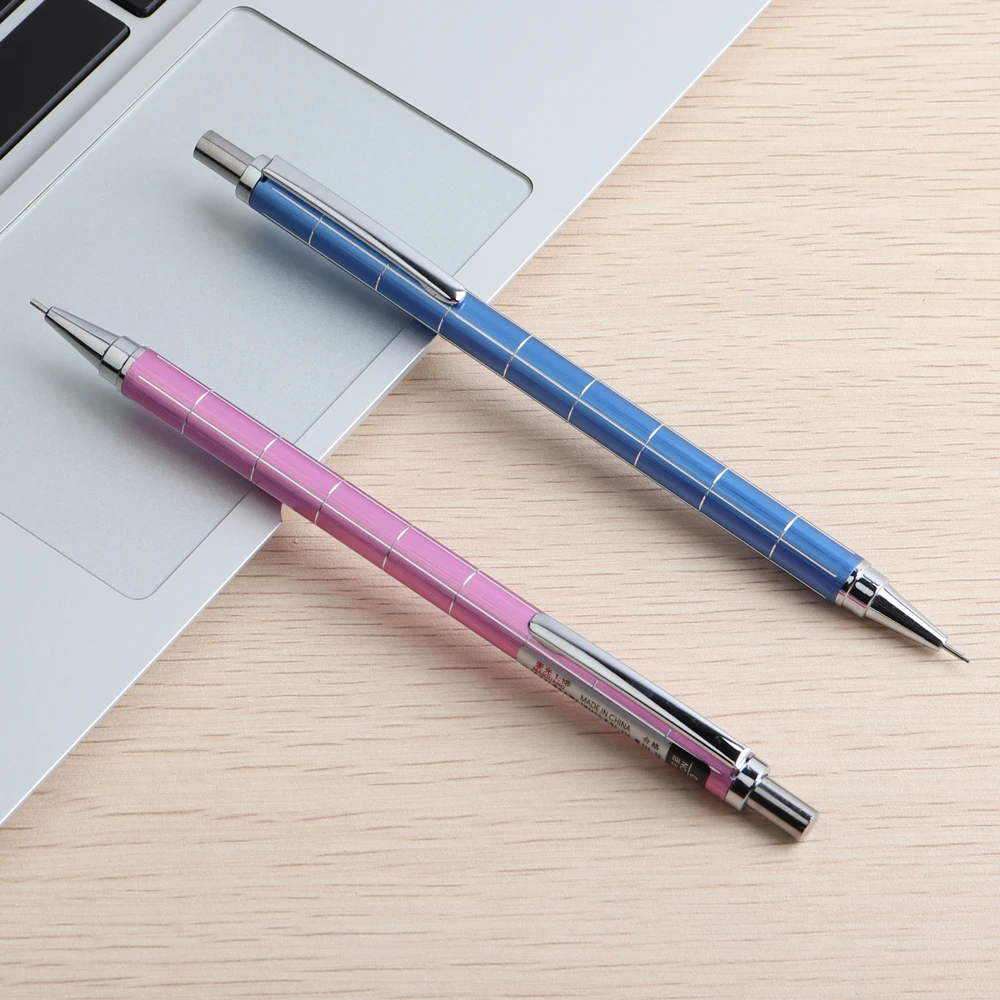 GENKKY механические карандаши полностью металлический материал карандаш для школы офиса HB 0,7, 0,5 мм ручка канцелярские принадлежности для учебы подарок