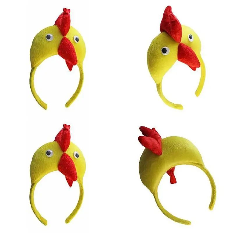 

Animal Halloween Yellow Red 3D Cock Chicken Headband Headdress Head Band Hoop Unisex Party Costume Decor PO66