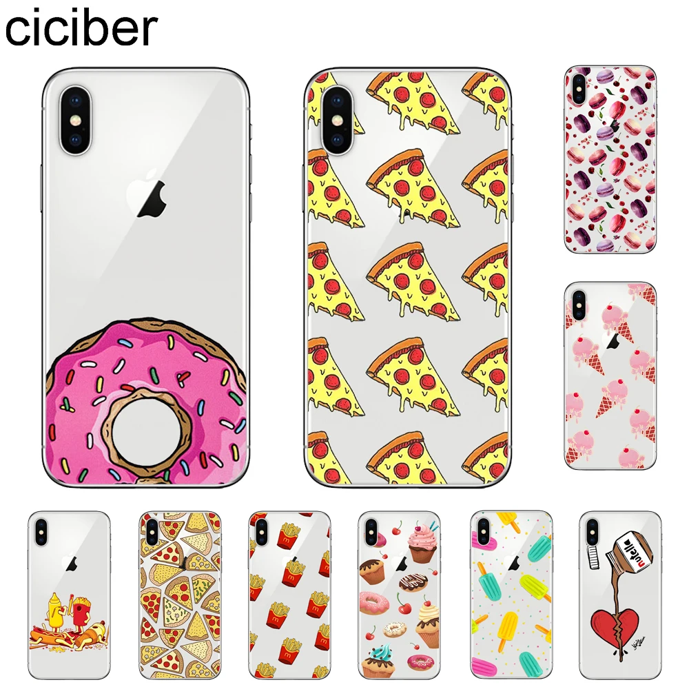 

ciciber Chocolate Food Donuts Ice Cream Cover For Apple iPhone 11 Pro Max X XR XS MAX 7 8 6 6s Plus 5 5S SE Phone Cases Soft TPU