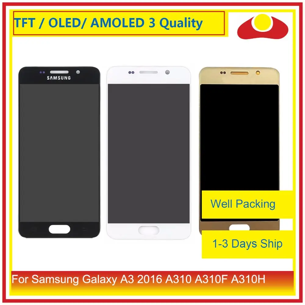 

ORIGINAL For Samsung Galaxy A3 2016 A310 A310F A310H A310M LCD Display With Touch Screen Digitizer Panel Pantalla Complete