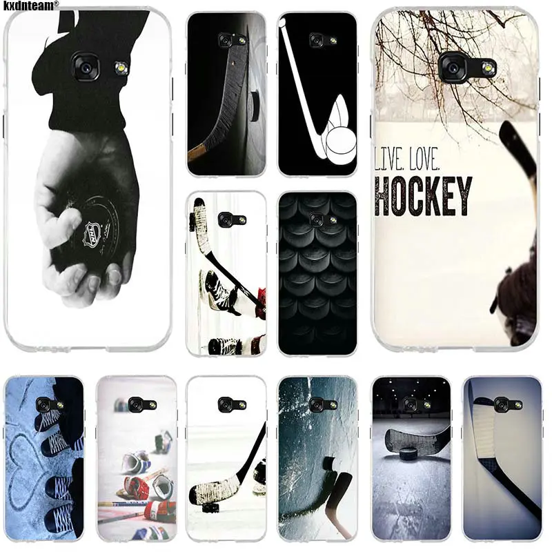 

For Samsung Galaxy J1 J2 J3 J5 J7 A3 A5 A7 2016 2017 Shell Soft TPU Silicone Phone Cases Retail New Fashion I Love Ice Hockey