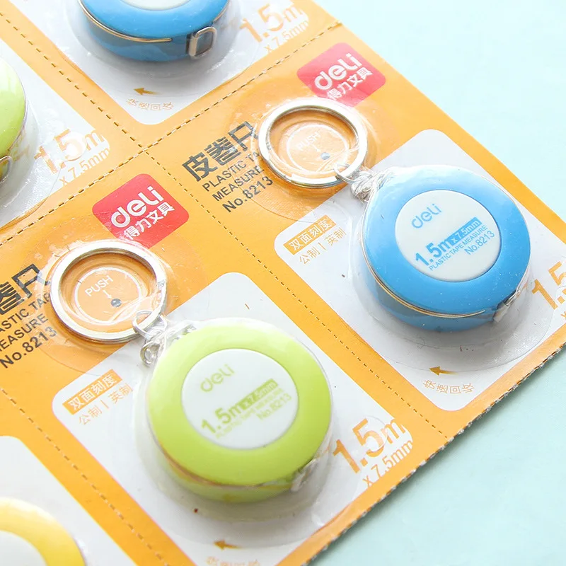 

1.5M Cute Mini Kawaii Plastic Tape Mea*sure Lovely Candy Color Soft Retractable Ruler Student 1309