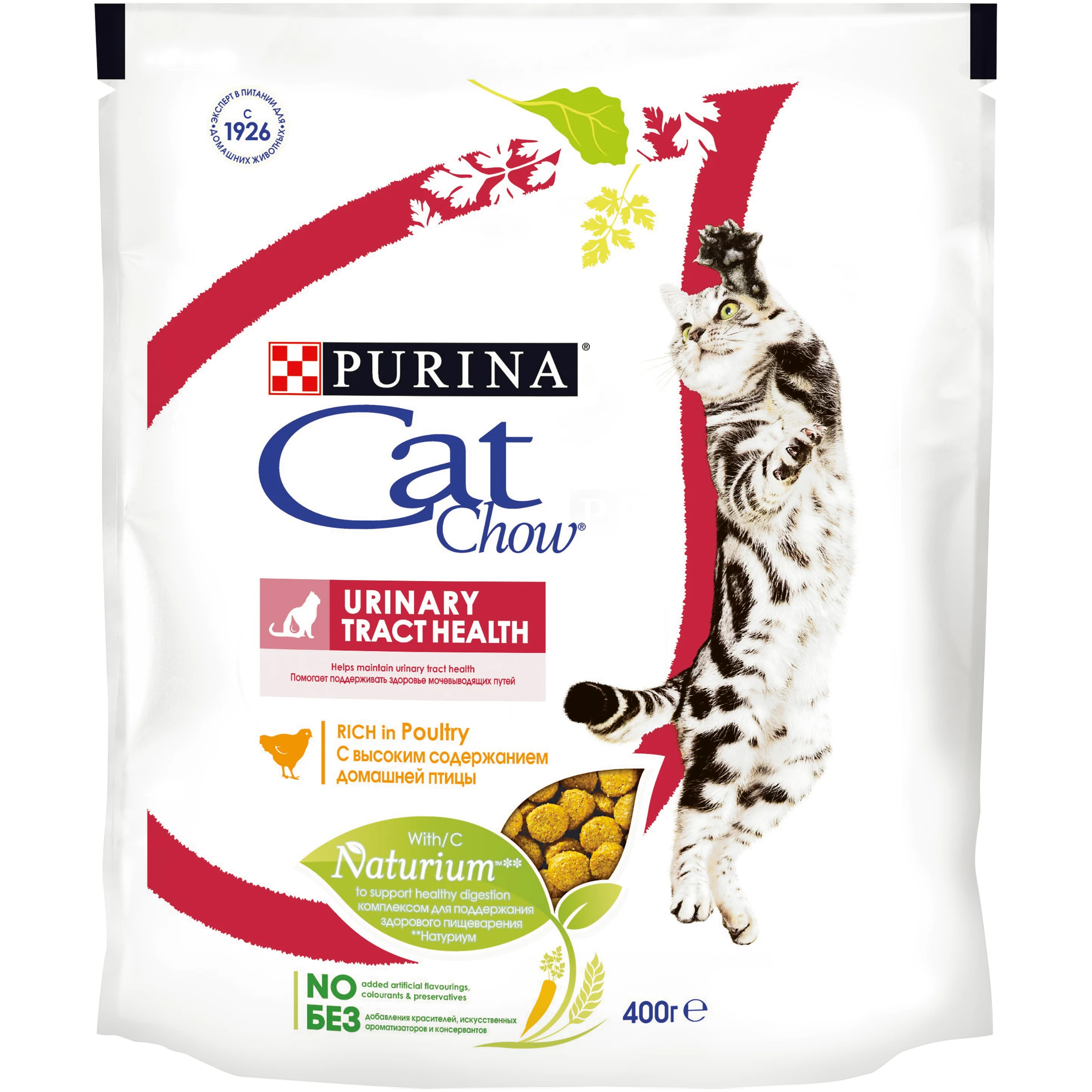 Сухой корм Cat Chow для взрослых кошек для взрослых кошек, с высоким содержанием домашней птицы, 400 г