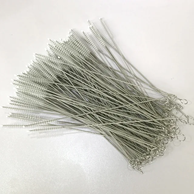 

100pcs/lot brushes for reusable plastic straws Eco-friendly stainless steel straw brush 20cm fit for 6mm diameter straws