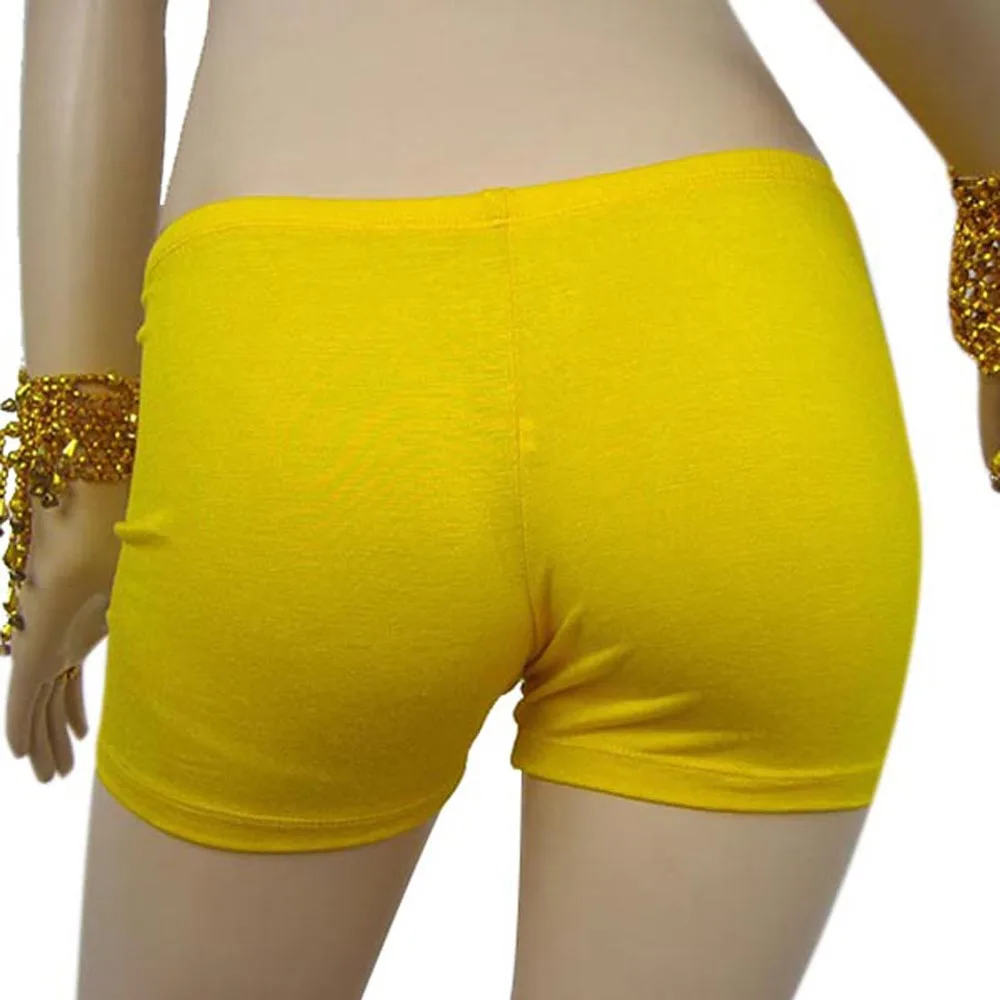 Женские короткие штаны для йоги, спортивное безопасное нижнее белье, обтягивающие леггинсы для танца живота, 14 цветов - Цвет: Цвет: желтый