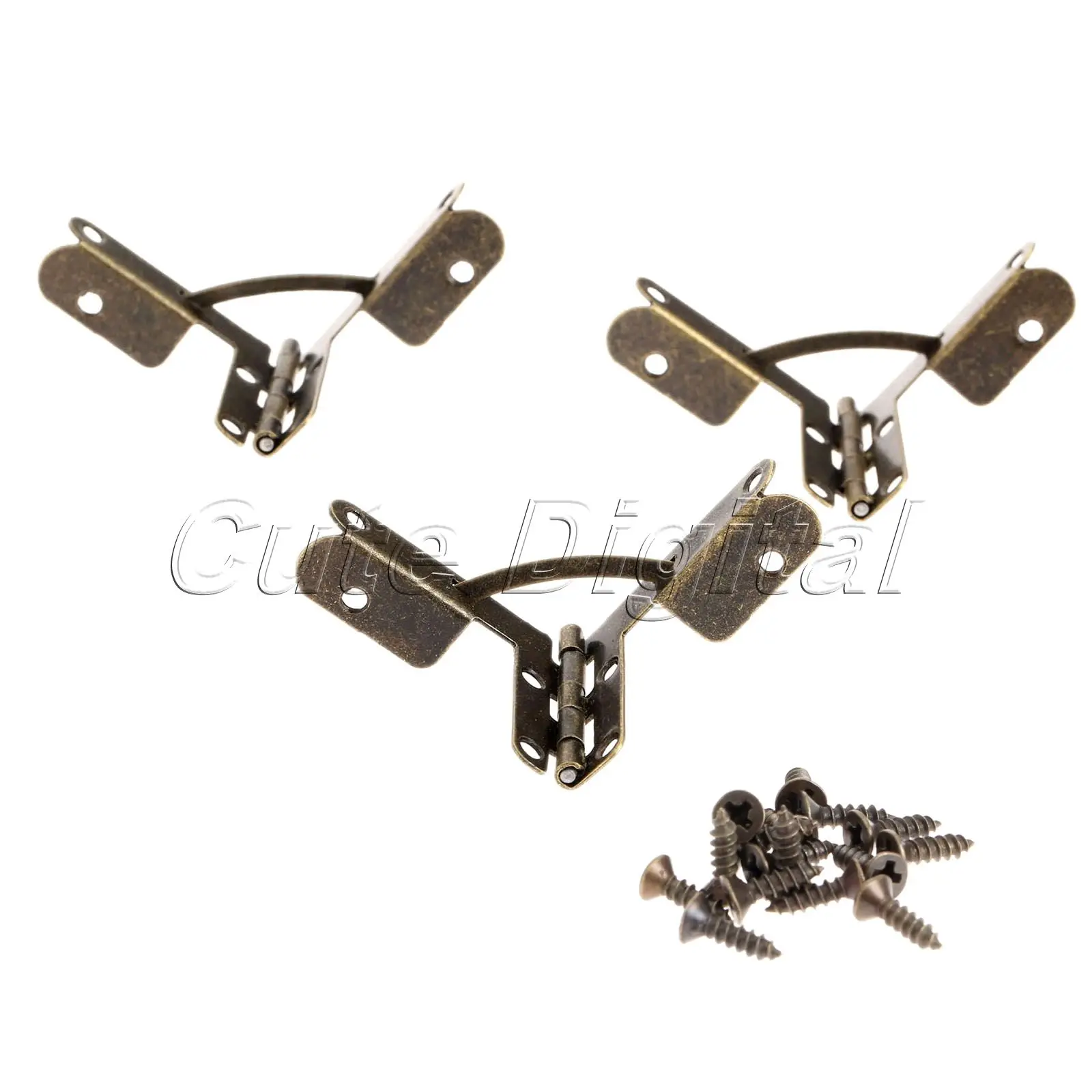 12x Antique Brass Hinges Jewelry Gift Wine Case Watch Box Wood Lid L 90