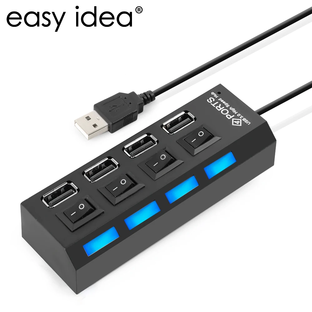 EASYIDEA Micro usb хаб с 4 портами USB 2 0 сплиттер адаптер переключателем вкл./выкл.