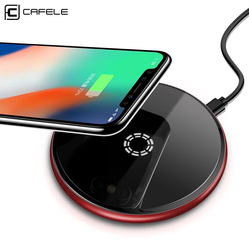 

Calefe 10W Qi Wireless Charger for iPhone 8/X Fast Wireless Charging for Samsung S8/S8+/S7 Edge Nexus5 Lumia 820 USB Charger Pad