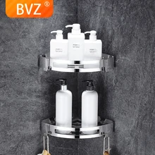 BVZ Bathroom Shelf stainless steel bathroom Accessories shower basket corner Shelves Kitchen storage Bath Shampoo Holder xueqin bathroom shelf shower storage rack holder shampoo bath towel tray home bathroom shelves single tier shower head holder
