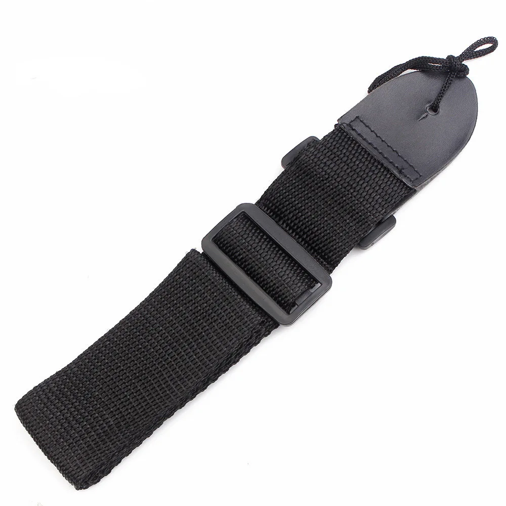 Hot Sale 1pc Durable Black Nylon PU Leather Adjustable Sling Shoulder Belt for Bass Ukulele High Quality Acoustic Guitar Strap