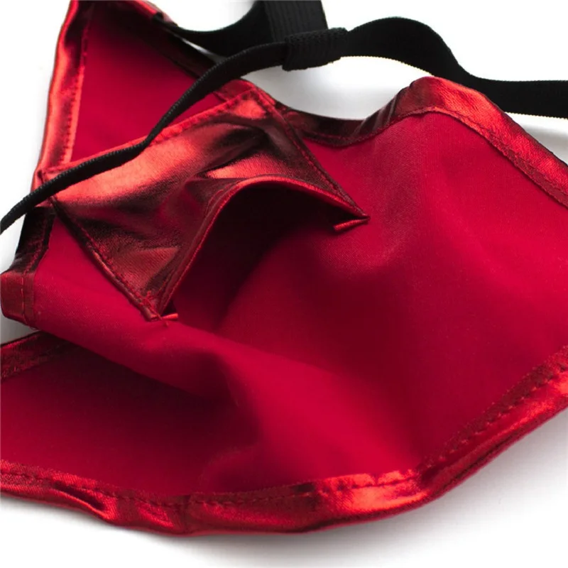 Sexy Lingerie Wet Look Shiny Women's G-String with Vib Pocket Massage Thong Panties Secure Harness Fetish Underwear