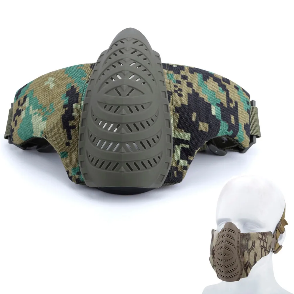 

WoSporT Tactical Mask Airsoft Paintball Half Face Mask Military Army Net Mesh Mask Protective CS Game Mask
