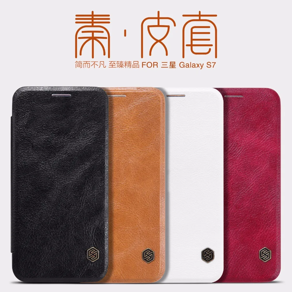 bilder für Ursprünglicher Nillkin Qin Serie Handy Ledertaschen für Samsung Galaxy S7 Luxus Flip Fall mit Intelligente Fenster Ansicht Abdeckung fall bilder für Ursprünglicher Nillkin Qin Serie Handy Ledertaschen für Samsung Galaxy S7 Luxus Flip Fall mit Intelligente Fenster Ansicht Abdeckung fall