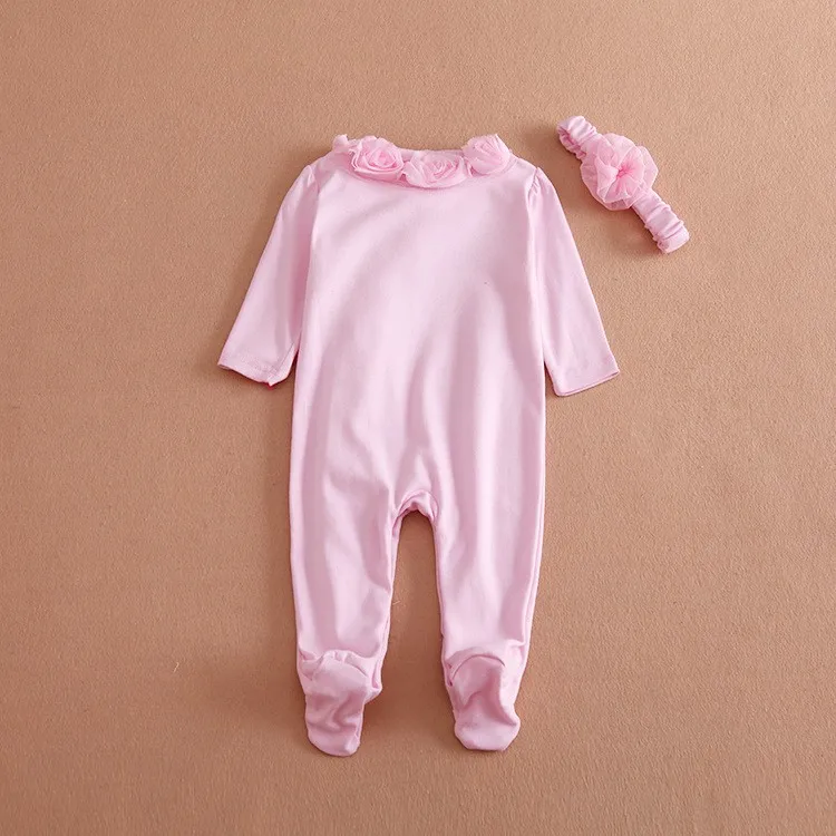 Комбинезон для новорожденных девочек; комплект одежды для малышей с бантом и цветами; теплая одежда с рисунком; флисовые пижамы для сна и игр