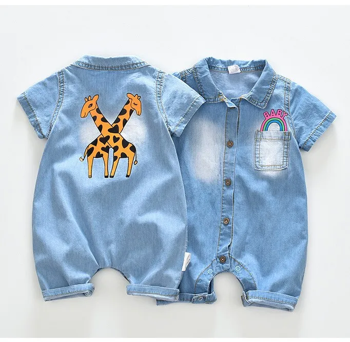 

2017 Newborn Baby boy Rompers soft denim Clothes summer Infant toddler clothing dress Bebes Baby Boy girl sets kids clothes