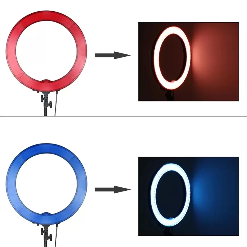 Fosoto синий и красный цвет набор фильтров для RL-18 1" светодиодный светильник-кольцо и Диммируемый красивый кольцевой светильник