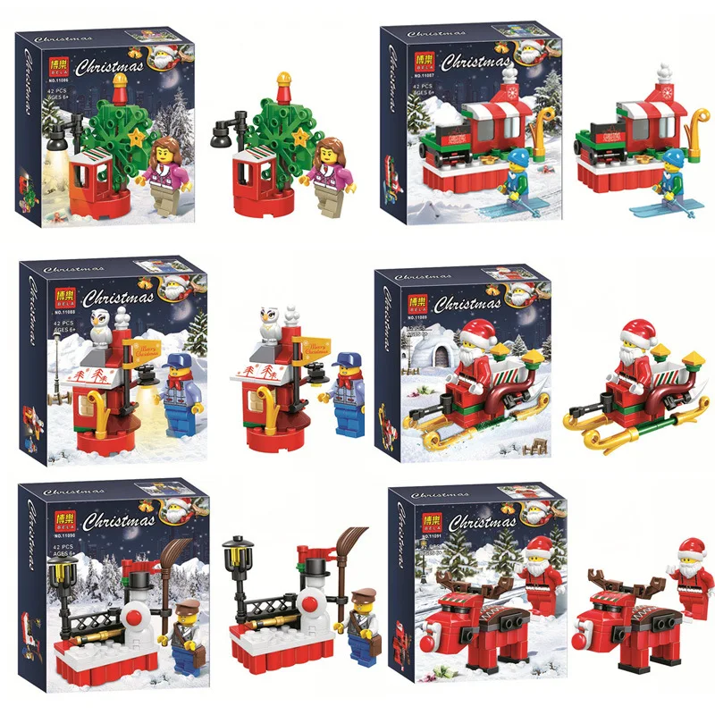 

Girl Series Winter Village Creator Santa Claus Christmas Tree Sleigh Building Block Brick Toys Compatible With Lego Friends