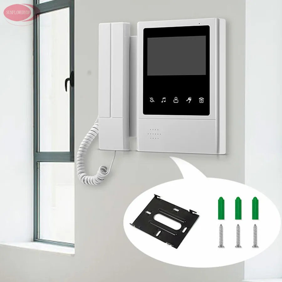 4 квартиры цветной видеодомофон дверной звонок 4,3 ''видеодомофон для личного дома ночного видения + устройство чтения RFID Электронный замок