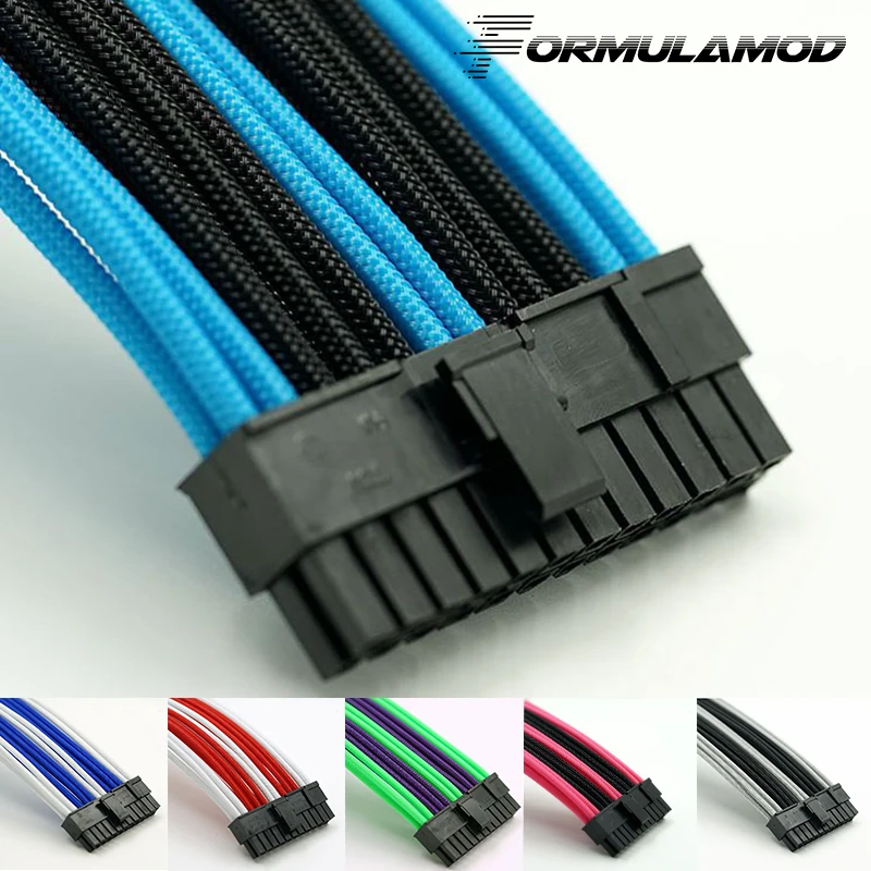 

FormulaMod Fm-ATX24P-D, ATX 24Pin Motherboard Power Extension Cables, 18AWG 24Pin Multicolor Matching Extension Cables