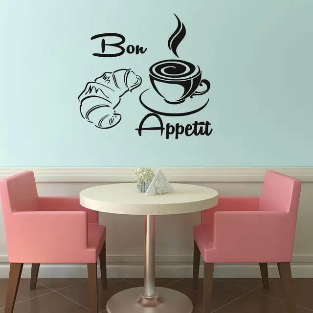 Café con barba vinilo Adhesivos de pared impermeable casa fondo de