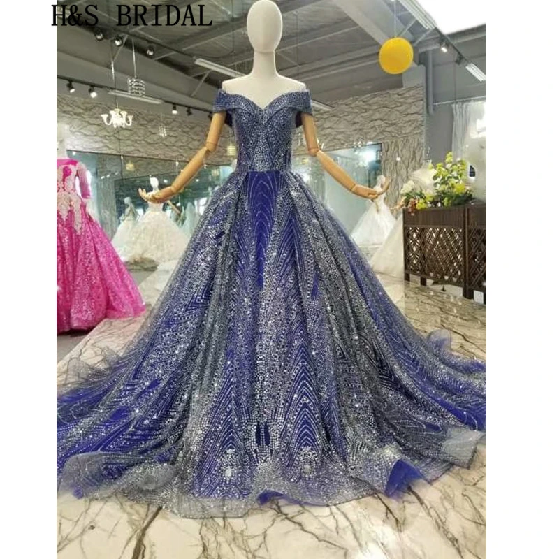 silver blue evening gown