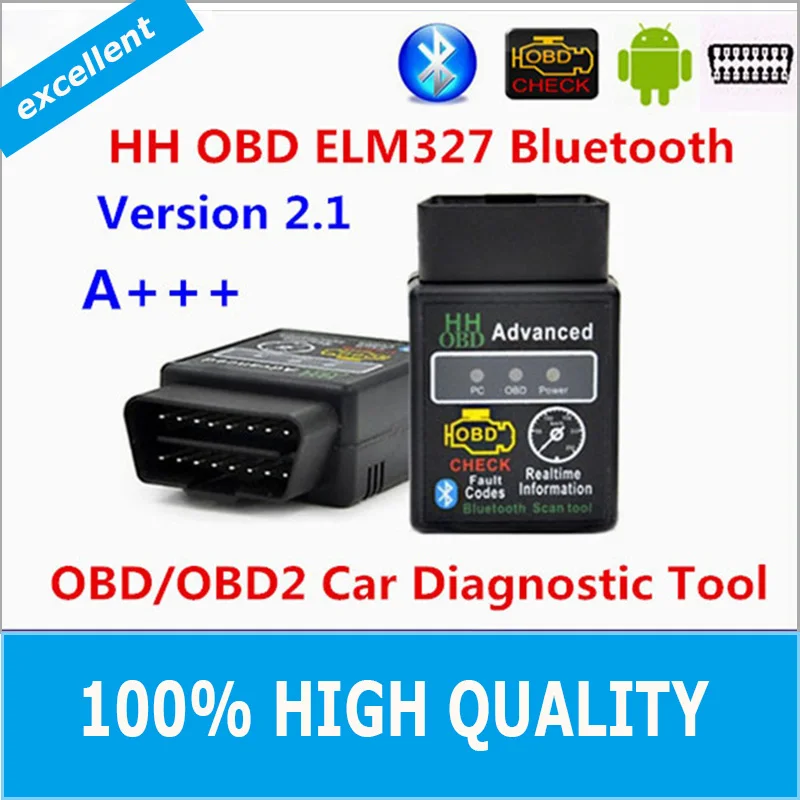 Hot!!! 2016 Best Quality Hot Auto Car ELM327 HH Bluetooth OBD 2 OBD II Diagnostic Scan Tool elm 327 Scanner free shipping