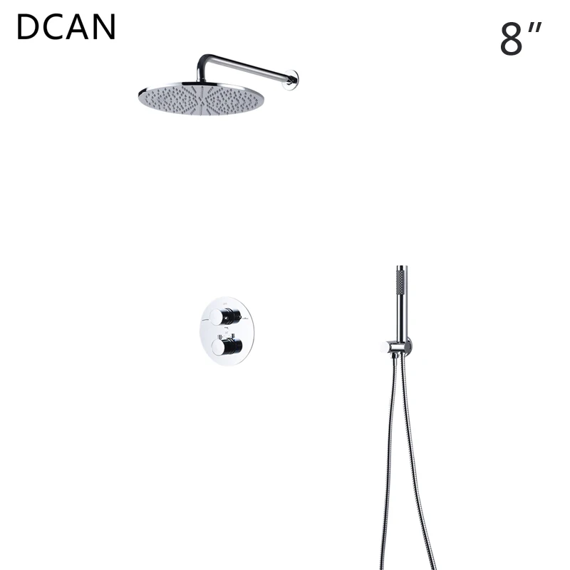 808003-no led DCAN Ванная комната Роскошный дождевой смеситель душ комбо набор настенный 1" /8" дождевая душевая головка системы - Цвет: 808003-no led