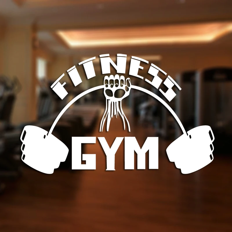 Gym Sticker Fitness Decal Bodybuilding Dumbbell Posters Name Muscle