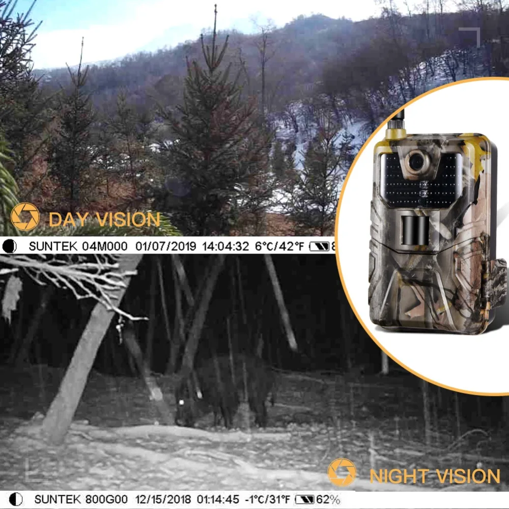 4G FTP MMS SMS Email 20MPTrail Camera Cellular Wildlife Hunting Cameras HC900LTE 1080P Mobile Wireless Wild Surveillance 6
