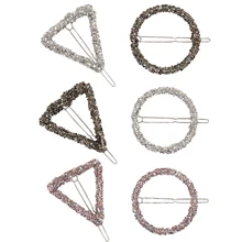 1 шт. женские заколки для волос аксессуары для укладки волос Звезда Треугольник круглая форма Модный с кристаллами, со стразами комплект заколок все