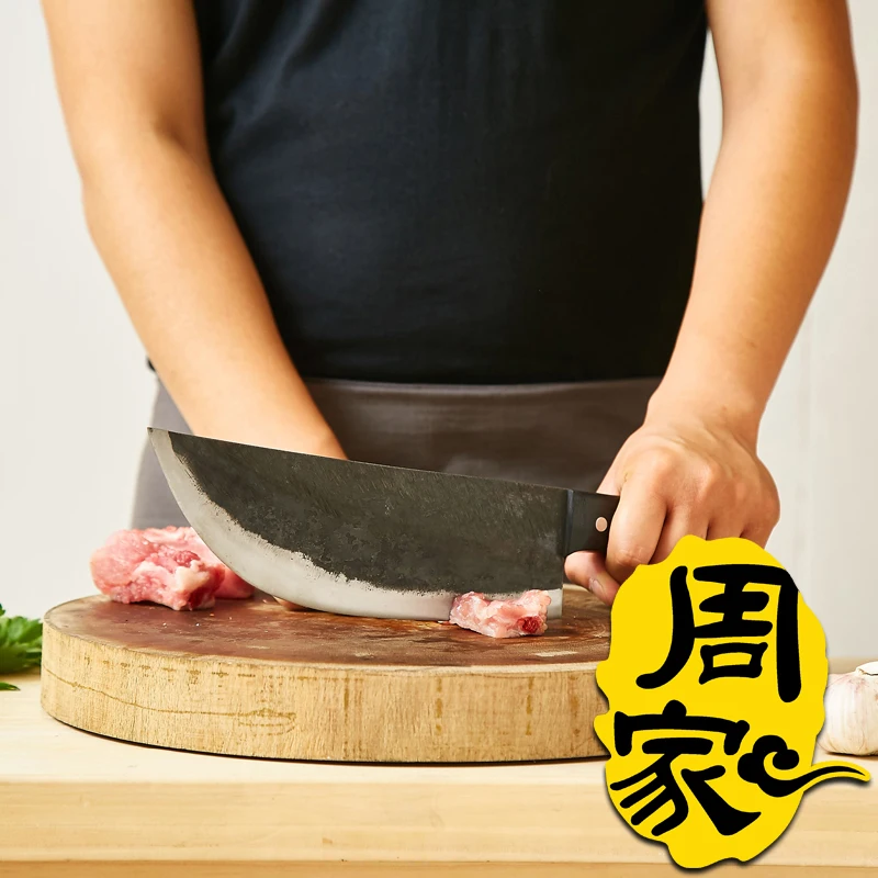 Free Shipping ZHOU Forged Chef Cleaver Handmade Professional Boning Knife Split Meat Butcher Knife Eviscerate Bone Kitchen Knife