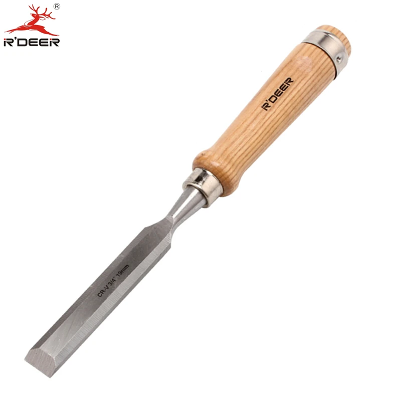 RDEER Woodwork Chisel 3/4''/19mm Butt Chisel CR V Straight Flat Chisel