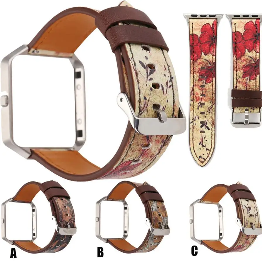 

Watch Band Fashion Leather Strap Replacement WatchBand&Frame Holder Shell For Fitbit Blaze FE08 Drop shipping