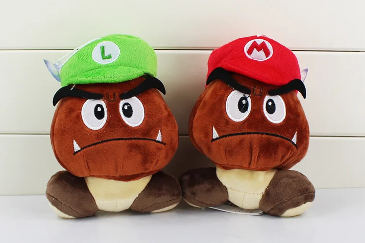 13 см Goomba плюшевые игрушки Супер Марио Bros Goomba с Марио шапочка Луиджи Марио мягкие куклы Отличный подарок для детей