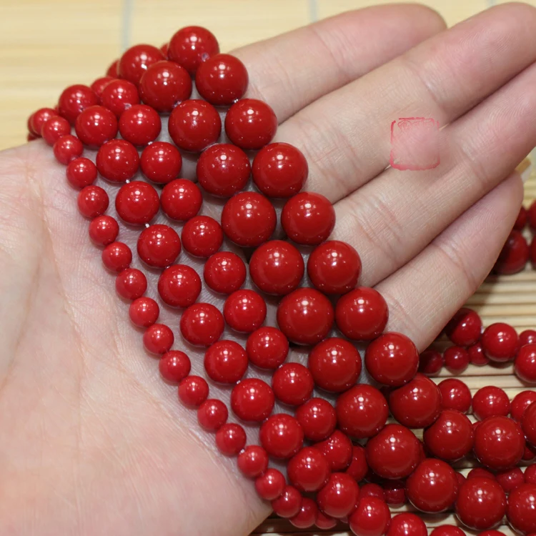 

STENYA 10mm red Color Glass natural stone jewelry findings spacer smooth loose beads necklace earrings bracelet charms diy craft