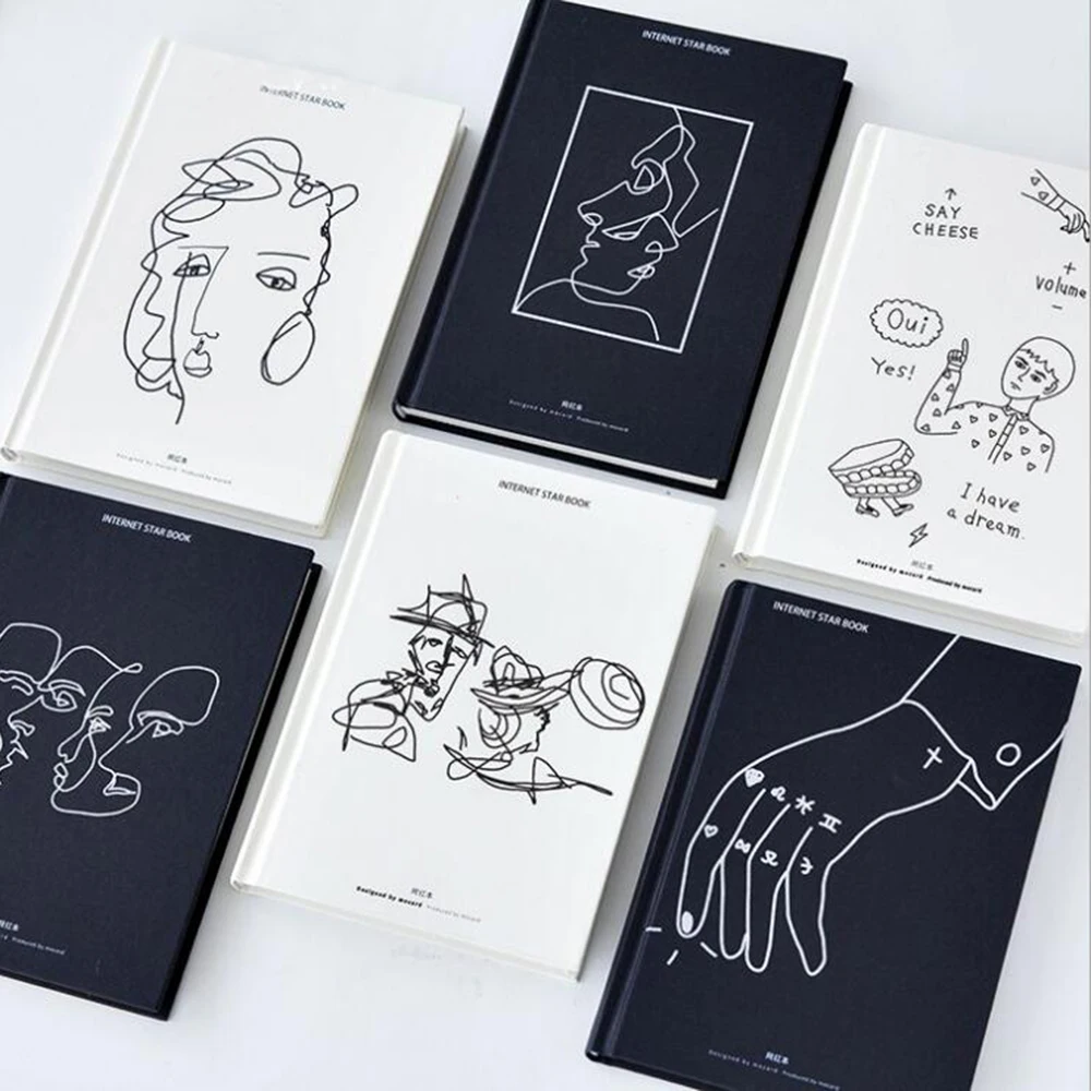 

Concise Student Diary Cute Abstract Painting Cover Notebook Creative Internet Star Book School Stationery Daily Schedule Planner